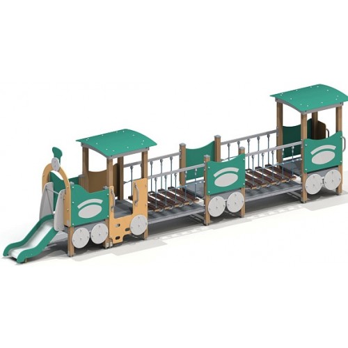Детский игровой комплекс «Паровозик с двумя вагончиками»