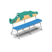 Скамейка на металлических ножках «Крокодил» для детей от 3 до 12 лет	