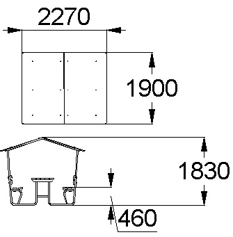 002604 стол со скамьями и навесом